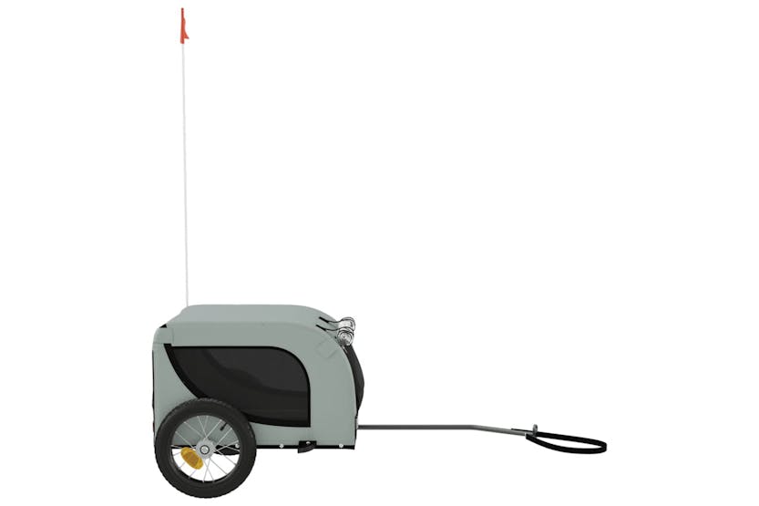 vidaXL 93993 Pet Bike Trailer Grey And Black Oxford Fabric And Iron vidaXL 93993 Pet Bike Trailer Grey And Black Oxford Fabric And Iron