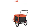 vidaXL 94026 Pet Bike Trailer Orange And Black Oxford Fabric And Iron vidaXL 94026 Pet Bike Trailer Orange And Black Oxford Fabric And Iron