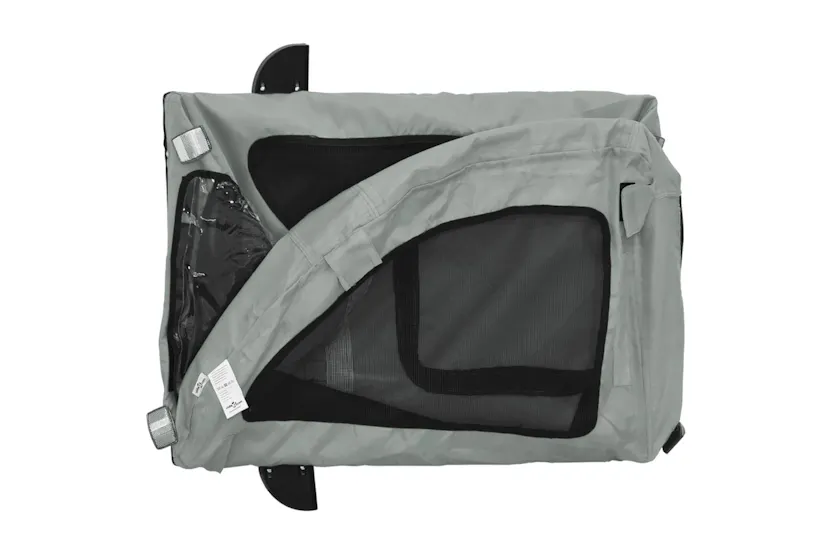 vidaXL 93965 Pet Bike Trailer Grey Oxford Fabric And Iron vidaXL 93965 Pet Bike Trailer Grey Oxford Fabric And Iron