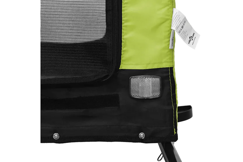 vidaXL 94025 Pet Bike Trailer Green And Black Oxford Fabric And Iron vidaXL 94025 Pet Bike Trailer Green And Black Oxford Fabric And Iron