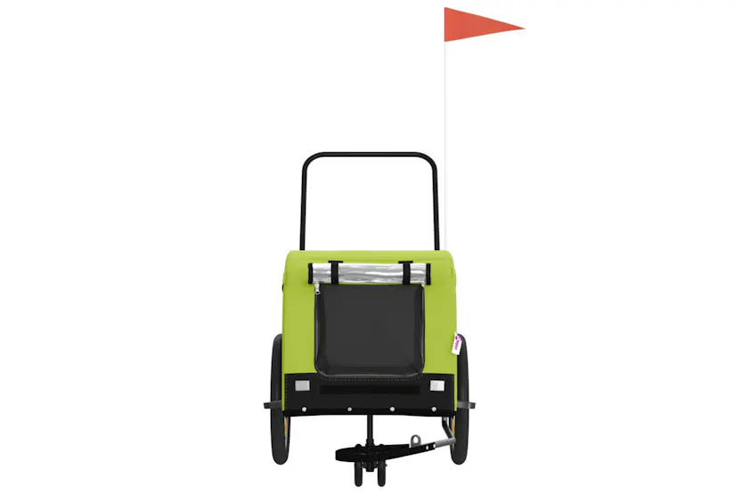 vidaXL 94025 Pet Bike Trailer Green And Black Oxford Fabric And Iron vidaXL 94025 Pet Bike Trailer Green And Black Oxford Fabric And Iron