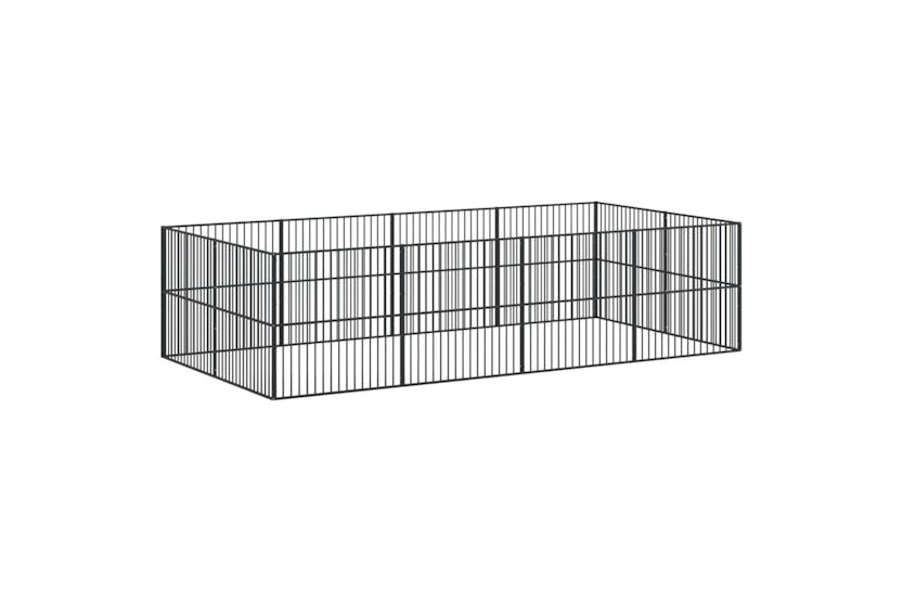 vidaXL 3209554 Dog Playpen 12 Panels Black Galvanised Steel vidaXL 3209554 Dog Playpen 12 Panels Black Galvanised Steel