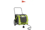 vidaXL 93906 Pet Bike Trailer Green And Grey Oxford Fabric And Iron vidaXL 93906 Pet Bike Trailer Green And Grey Oxford Fabric And Iron