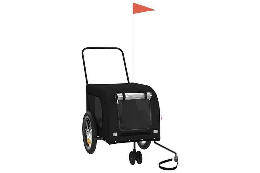 vidaXL 94024 Pet Bike Trailer Black Oxford Fabric And Iron vidaXL 94024 Pet Bike Trailer Black Oxford Fabric And Iron