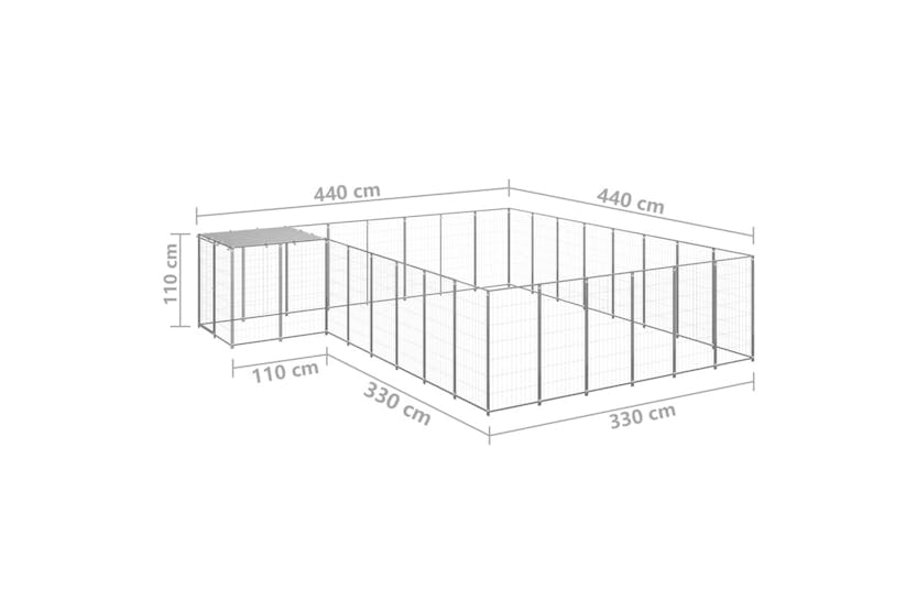 vidaXL 3082233 Dog Kennel Silver 15.73 M2 Steel vidaXL 3082233 Dog Kennel Silver 15.73 M2 Steel