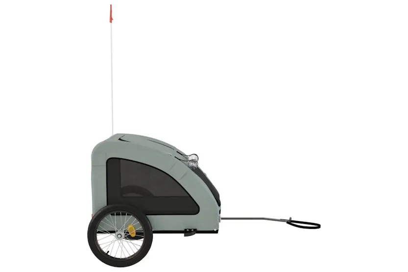 vidaXL 93965 Pet Bike Trailer Grey Oxford Fabric And Iron vidaXL 93965 Pet Bike Trailer Grey Oxford Fabric And Iron