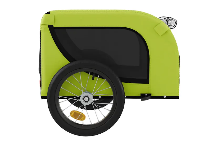 vidaXL 94025 Pet Bike Trailer Green And Black Oxford Fabric And Iron vidaXL 94025 Pet Bike Trailer Green And Black Oxford Fabric And Iron