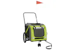 vidaXL 93906 Pet Bike Trailer Green And Grey Oxford Fabric And Iron vidaXL 93906 Pet Bike Trailer Green And Grey Oxford Fabric And Iron