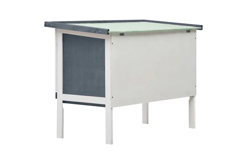 vidaXL 170828 Outdoor Rabbit Hutch 1 Layer Grey Wood vidaXL 170828 Outdoor Rabbit Hutch 1 Layer Grey Wood
