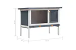 vidaXL 170828 Outdoor Rabbit Hutch 1 Layer Grey Wood vidaXL 170828 Outdoor Rabbit Hutch 1 Layer Grey Wood