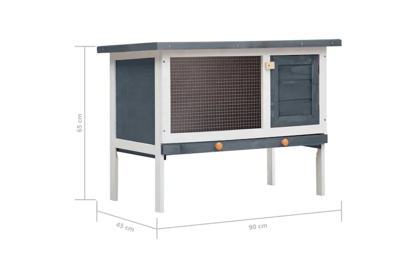 vidaXL 170828 Outdoor Rabbit Hutch 1 Layer Grey Wood vidaXL 170828 Outdoor Rabbit Hutch 1 Layer Grey Wood