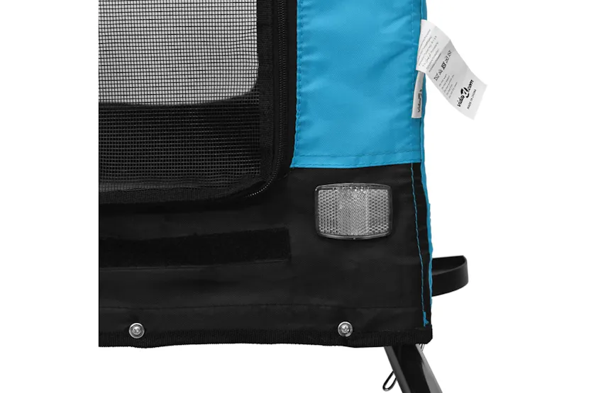 vidaXL 94030 Pet Bike Trailer Blue And Black Oxford Fabric And Iron vidaXL 94030 Pet Bike Trailer Blue And Black Oxford Fabric And Iron