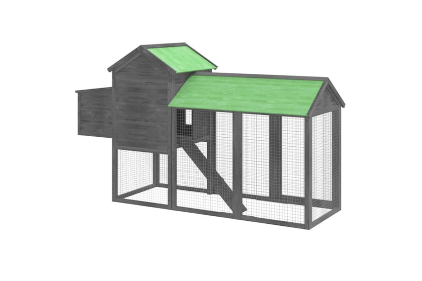 vidaXL 172233 Chicken Coop Grey 193x65x117cm Solid Wood Pine vidaXL 172233 Chicken Coop Grey 193x65x117cm Solid Wood Pine