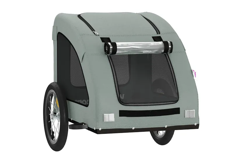 vidaXL 93958 Pet Bike Trailer Grey Oxford Fabric And Iron vidaXL 93958 Pet Bike Trailer Grey Oxford Fabric And Iron