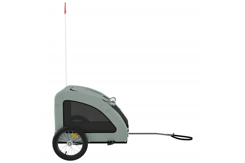 vidaXL 93958 Pet Bike Trailer Grey Oxford Fabric And Iron vidaXL 93958 Pet Bike Trailer Grey Oxford Fabric And Iron