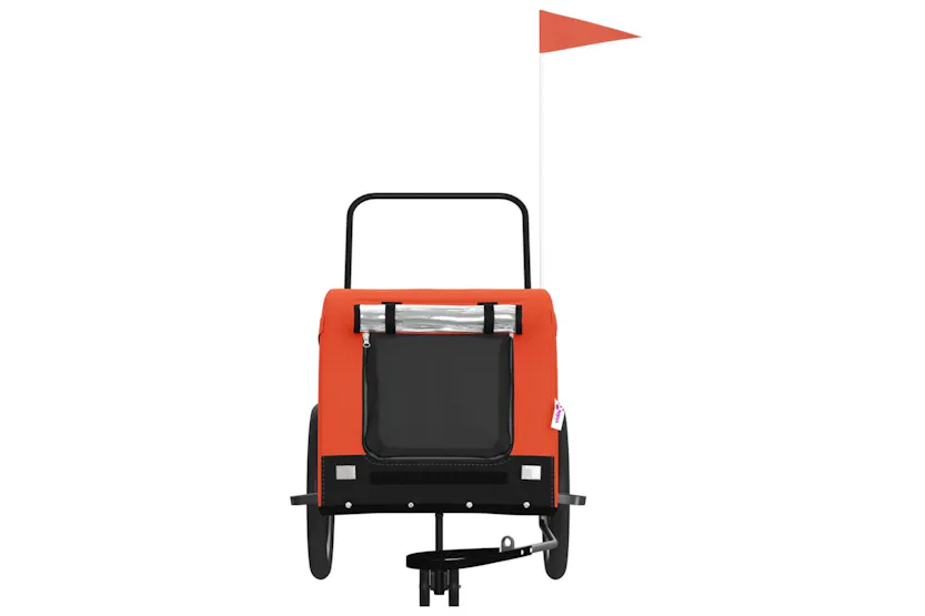 vidaXL 94026 Pet Bike Trailer Orange And Black Oxford Fabric And Iron vidaXL 94026 Pet Bike Trailer Orange And Black Oxford Fabric And Iron