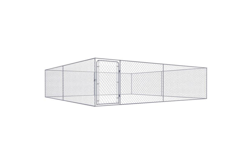 Vidaxl Outdoor Dog Kennel Galvanised Steel 4x4x1 M Vidaxl Outdoor Dog Kennel Galvanised Steel 4x4x1 M