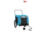 vidaXL 94030 Pet Bike Trailer Blue And Black Oxford Fabric And Iron vidaXL 94030 Pet Bike Trailer Blue And Black Oxford Fabric And Iron