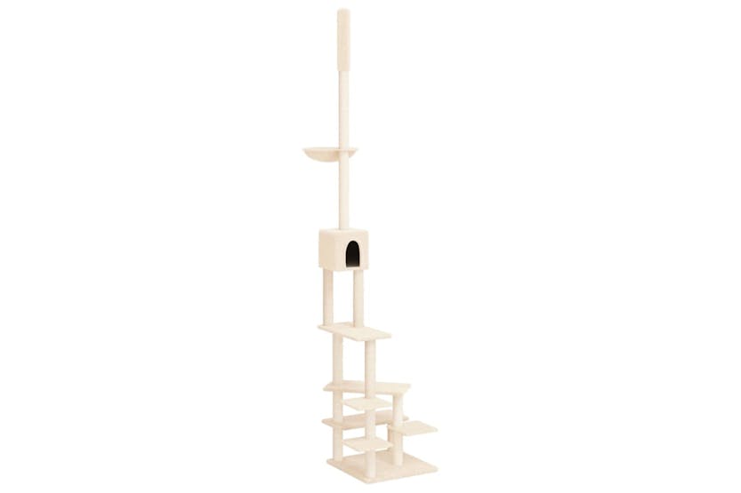 vidaXL 171714 Floor To Ceiling Cat Tree Cream 268.5-294.5cm vidaXL 171714 Floor To Ceiling Cat Tree Cream 268.5-294.5cm