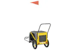 vidaXL 93889 Pet Bike Trailer Yellow And Black Oxford Fabric And Iron vidaXL 93889 Pet Bike Trailer Yellow And Black Oxford Fabric And Iron