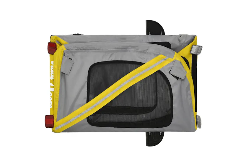 vidaXL 93889 Pet Bike Trailer Yellow And Black Oxford Fabric And Iron vidaXL 93889 Pet Bike Trailer Yellow And Black Oxford Fabric And Iron