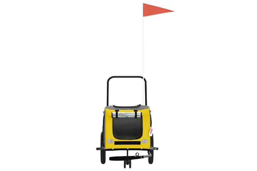 vidaXL 93889 Pet Bike Trailer Yellow And Black Oxford Fabric And Iron vidaXL 93889 Pet Bike Trailer Yellow And Black Oxford Fabric And Iron