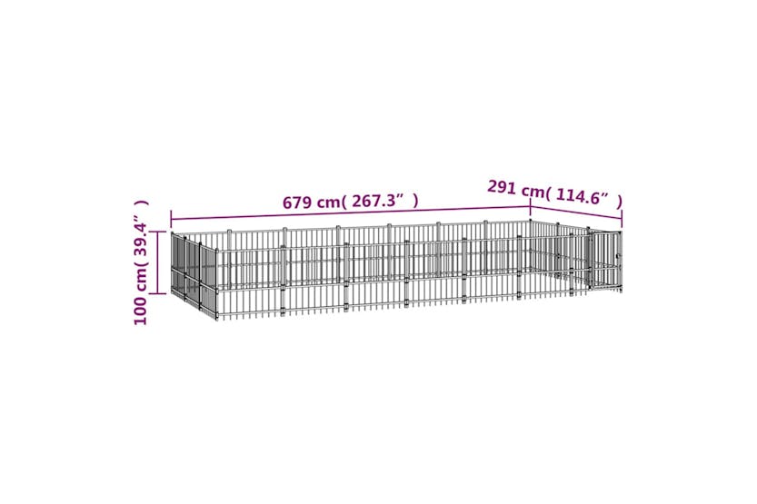 vidaXL 3124620 Outdoor Dog Kennel Steel 19.76 M2 vidaXL 3124620 Outdoor Dog Kennel Steel 19.76 M2