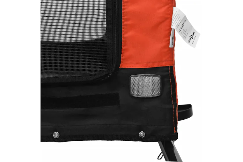 vidaXL 94026 Pet Bike Trailer Orange And Black Oxford Fabric And Iron vidaXL 94026 Pet Bike Trailer Orange And Black Oxford Fabric And Iron