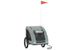 vidaXL 93965 Pet Bike Trailer Grey Oxford Fabric And Iron vidaXL 93965 Pet Bike Trailer Grey Oxford Fabric And Iron