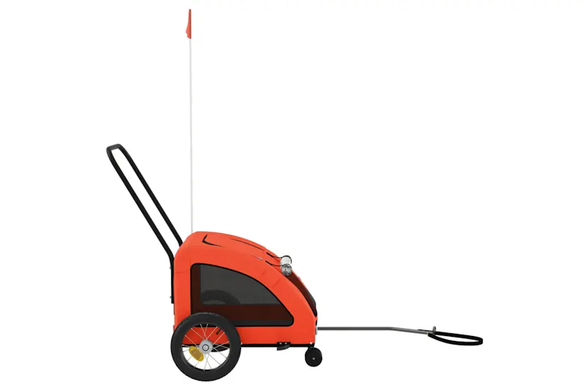 vidaXL 93970 Pet Bike Trailer Orange And Grey Oxford Fabric And Iron vidaXL 93970 Pet Bike Trailer Orange And Grey Oxford Fabric And Iron