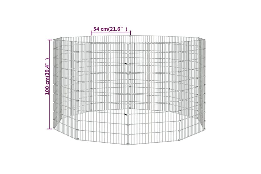 Vidaxl Free Range Animal Enclosure 10-panel 54x100 Cm Galvanised Iron Vidaxl Free Range Animal Enclosure 10-panel 54x100 Cm Galvanised Iron