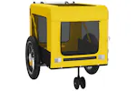 vidaXL 93945 Pet Bike Trailer Yellow And Black Oxford Fabric And Iron vidaXL 93945 Pet Bike Trailer Yellow And Black Oxford Fabric And Iron