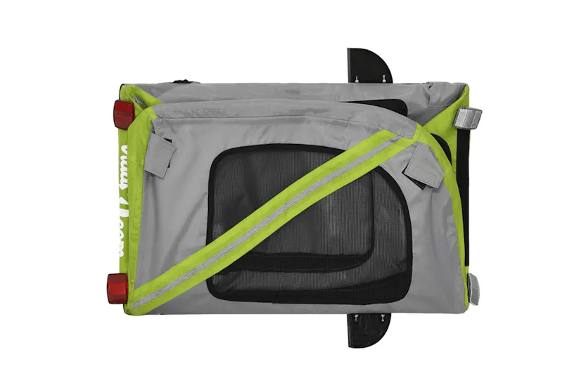vidaXL 93885 Pet Bike Trailer Green And Grey Oxford Fabric And Iron vidaXL 93885 Pet Bike Trailer Green And Grey Oxford Fabric And Iron