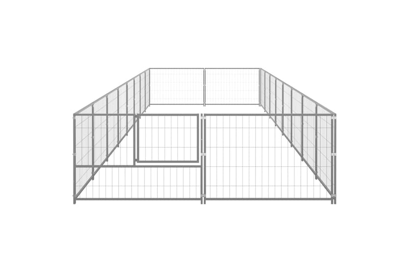 vidaXL 3082124 Dog Kennel Silver 16 M2 Steel vidaXL 3082124 Dog Kennel Silver 16 M2 Steel