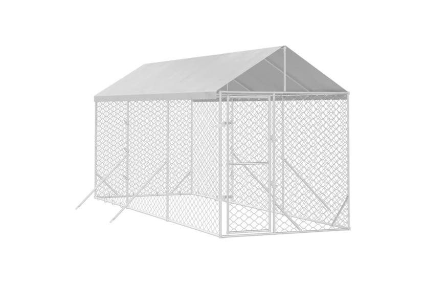 vidaXL 3190483 Outdoor Dog Kennel With Roof Silver 2x6x2.5 M Galvanised Steel vidaXL 3190483 Outdoor Dog Kennel With Roof Silver 2x6x2.5 M Galvanised Steel