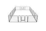 vidaXL 275492 Dog Playpen 16 Panels Steel 60x80cm Black vidaXL 275492 Dog Playpen 16 Panels Steel 60x80cm Black