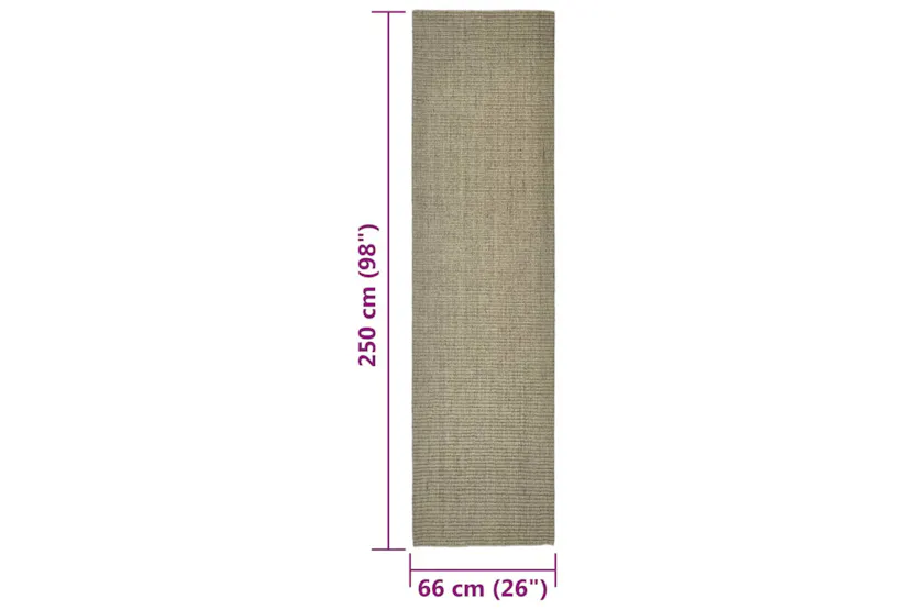 vidaXL 3203484 Sisal Rug For Scratching Post Taupe 66x250cm vidaXL 3203484 Sisal Rug For Scratching Post Taupe 66x250cm