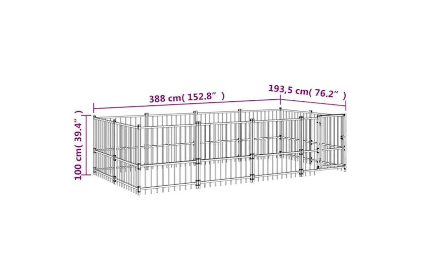 vidaXL 3124600 Outdoor Dog Kennel Steel 7.51 M2 vidaXL 3124600 Outdoor Dog Kennel Steel 7.51 M2