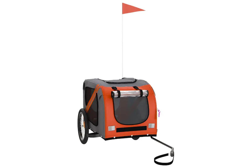 vidaXL 93879 Pet Bike Trailer Orange And Black Oxford Fabric&iron vidaXL 93879 Pet Bike Trailer Orange And Black Oxford Fabric&iron