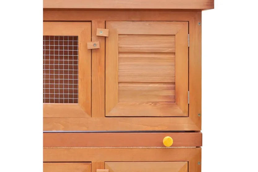 vidaXL 170159 Outdoor Rabbit Hutch Small Animal House Pet Cage 4 Doors Wood vidaXL 170159 Outdoor Rabbit Hutch Small Animal House Pet Cage 4 Doors Wood