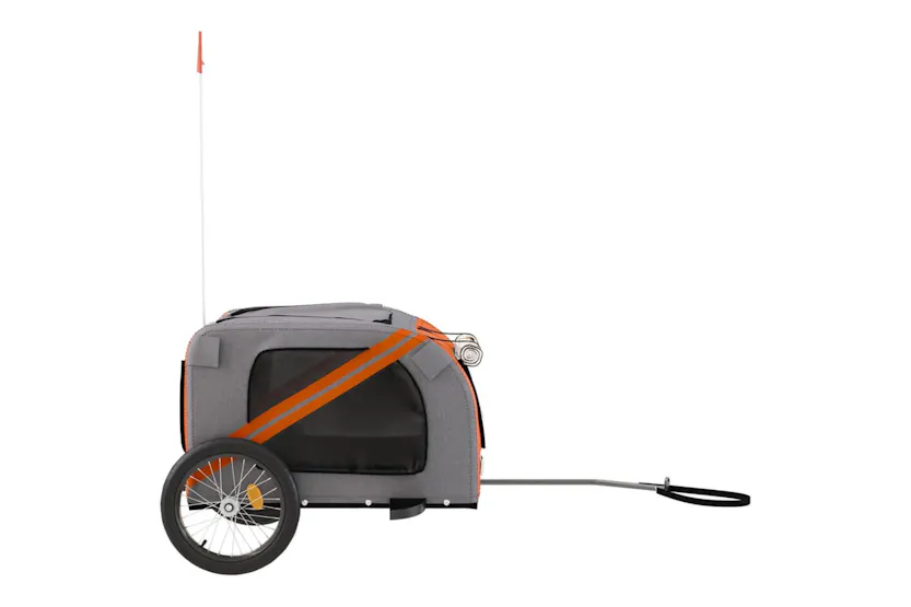 vidaXL 93879 Pet Bike Trailer Orange And Black Oxford Fabric&iron vidaXL 93879 Pet Bike Trailer Orange And Black Oxford Fabric&iron