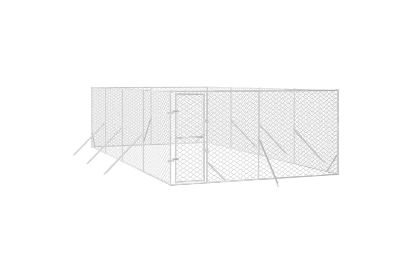 vidaXL 3190456 Outdoor Dog Kennel Silver 4x8x2 M Galvanised Steel vidaXL 3190456 Outdoor Dog Kennel Silver 4x8x2 M Galvanised Steel