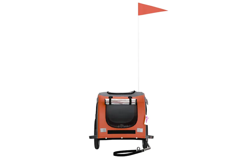 vidaXL 93830 Pet Bike Trailer Orange And Grey Oxford Fabric And Iron vidaXL 93830 Pet Bike Trailer Orange And Grey Oxford Fabric And Iron