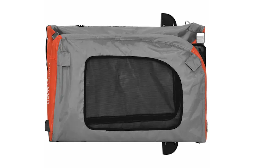 vidaXL 93830 Pet Bike Trailer Orange And Grey Oxford Fabric And Iron vidaXL 93830 Pet Bike Trailer Orange And Grey Oxford Fabric And Iron
