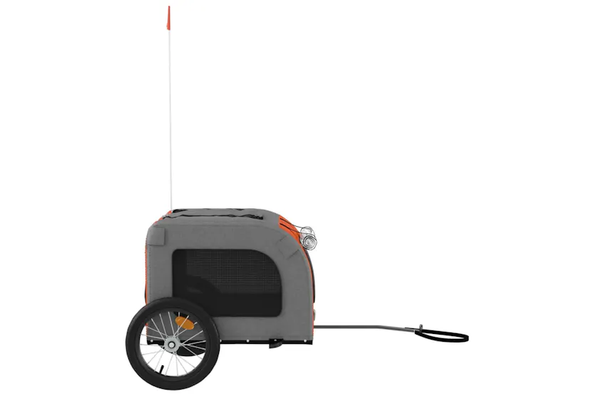 vidaXL 93830 Pet Bike Trailer Orange And Grey Oxford Fabric And Iron vidaXL 93830 Pet Bike Trailer Orange And Grey Oxford Fabric And Iron