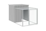 vidaXL 3189098 Chicken Cage With Run Light Grey 110x1221x110cm Galvanised Steel vidaXL 3189098 Chicken Cage With Run Light Grey 110x1221x110cm Galvanised Steel
