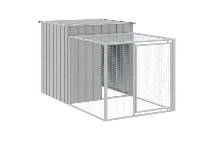 vidaXL 3189098 Chicken Cage With Run Light Grey 110x1221x110cm Galvanised Steel vidaXL 3189098 Chicken Cage With Run Light Grey 110x1221x110cm Galvanised Steel