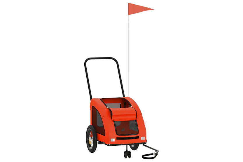 vidaXL 93970 Pet Bike Trailer Orange And Grey Oxford Fabric And Iron vidaXL 93970 Pet Bike Trailer Orange And Grey Oxford Fabric And Iron