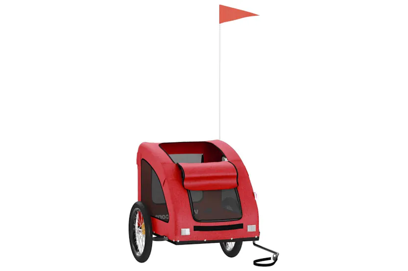 vidaXL 93964 Pet Bike Trailer Red Oxford Fabric And Iron vidaXL 93964 Pet Bike Trailer Red Oxford Fabric And Iron