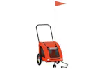 vidaXL 93970 Pet Bike Trailer Orange And Grey Oxford Fabric And Iron vidaXL 93970 Pet Bike Trailer Orange And Grey Oxford Fabric And Iron
